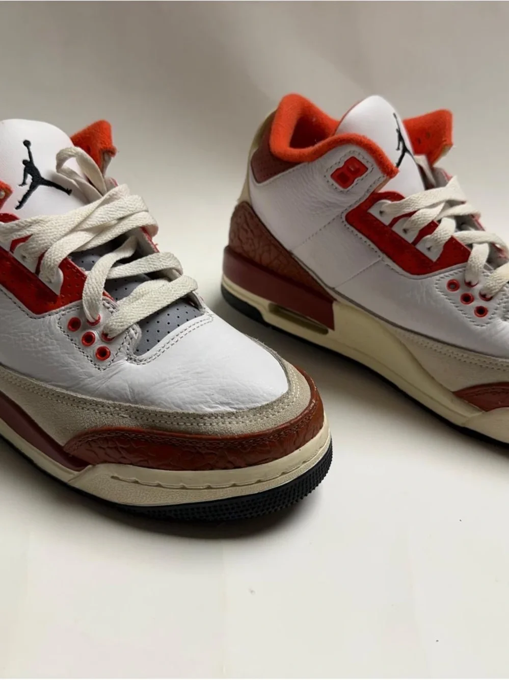 Nike Kids' Retro Sneakers in White, Red & Brown